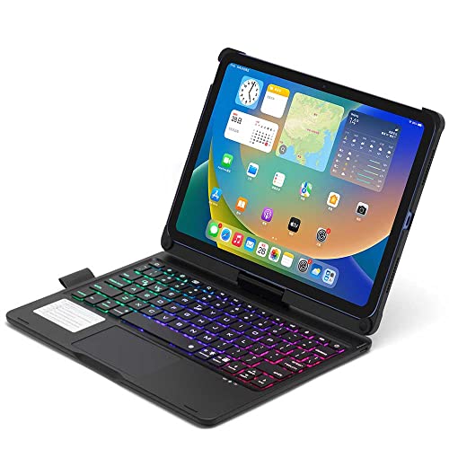 【PCATEC】iPad 11世代 (A16) 10世代 / 第10世代 2022 10.9 インチ 用 Bluetoth キーボード ケース ブラック 一体型 タッチパッド ワイヤレス 360度回転 リチウムバッテリー内蔵 人気 かっこいい リモートワー