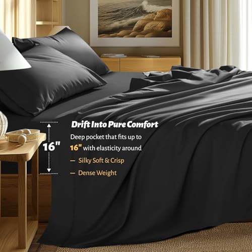 image for Shilucheng 100% Egyptian Cotton King Size Sheets Set - 1000 Thread Cou