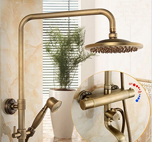 Mitigeur thermostatique douche en laiton antique retro chic Gowe