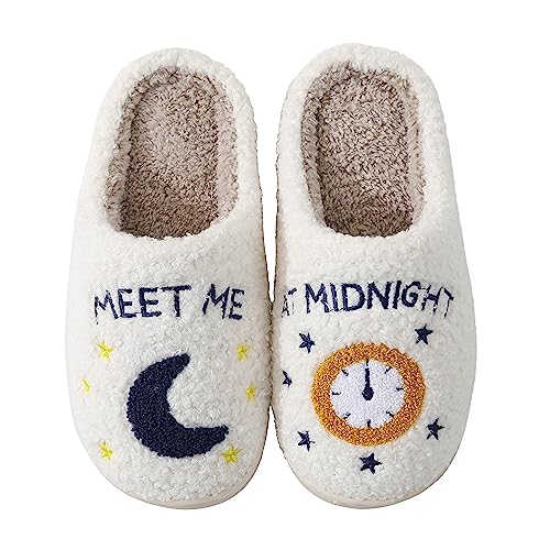 Meet Me At Midnight Merch Slippers For Women Men Cartoon Fuzzy Slippers Winter Cozy Soft For Indoor Outdoor Slippers