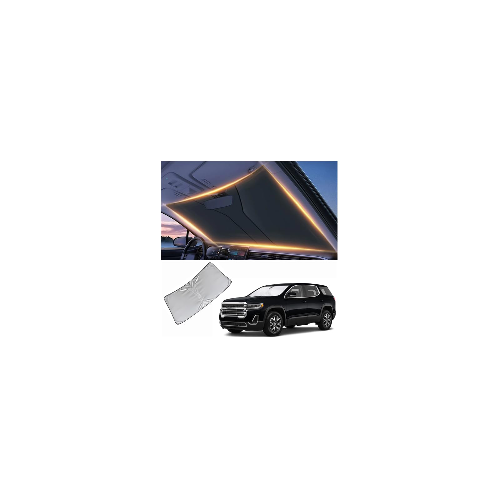 Windshield Sun Shade for GMC Acadia Front Window Shades Cover for 2010-2024 2025 2026 Acadia Windshield Sun Visor Protector Car Accessories