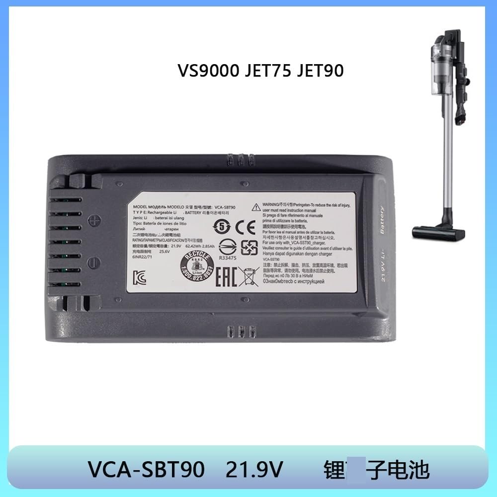 2850 mAh Akku for Handstaubsauger, 21,9 V. Kompatibel mit Samsung VS9000, JET90, JET75, VCA-SBT90
