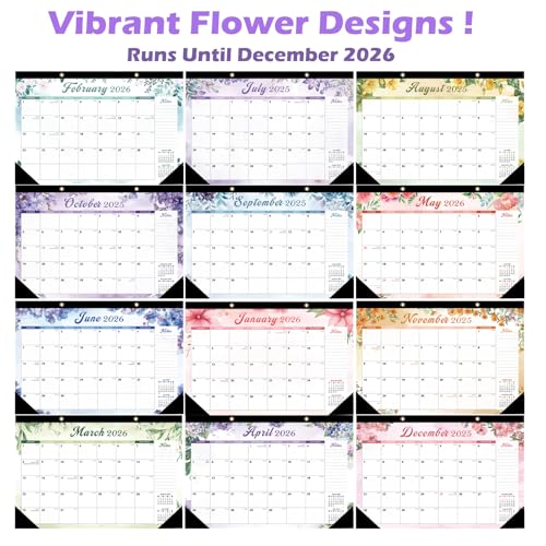 Image of ZTX Desk Calendar 2026-2027 Calendar Large 17 inchx12 inch Jan.2026-Jun.2027 Floral