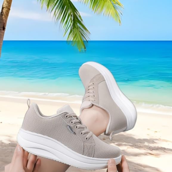 Image of Walking Shoes for Women Air Cushion Nurse Slip Resistant Work Sock Sneakers Food Service Platform Comfortable Weight Light