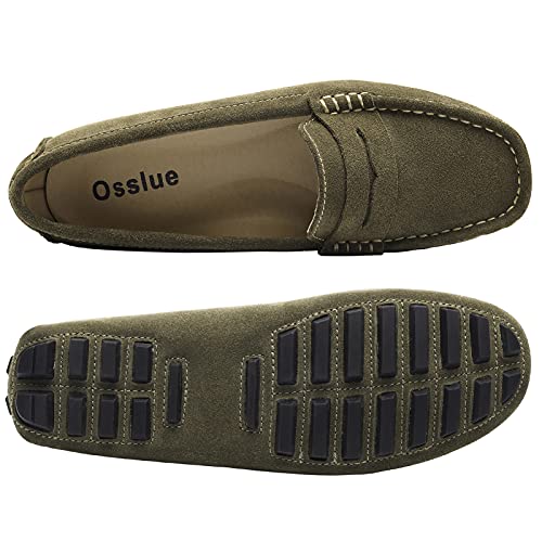 Osslue Women's Suede Leather Casual Penny Loafers Retro Ladies Moccasins Driving Mocs Comfort Slip-On Fashion Boat Shoes Classic Flats3