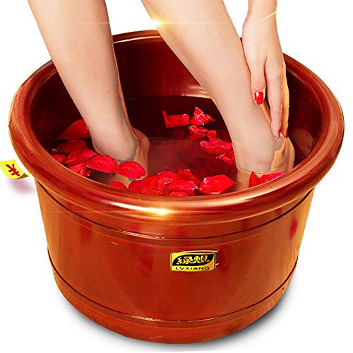 Baño de pies de madera de cedro para masaje y pedicura miniatura 5