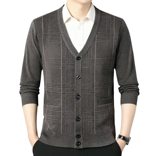 Cardigan d'automne en laine de qualité supérieure tricotée à mailles denses