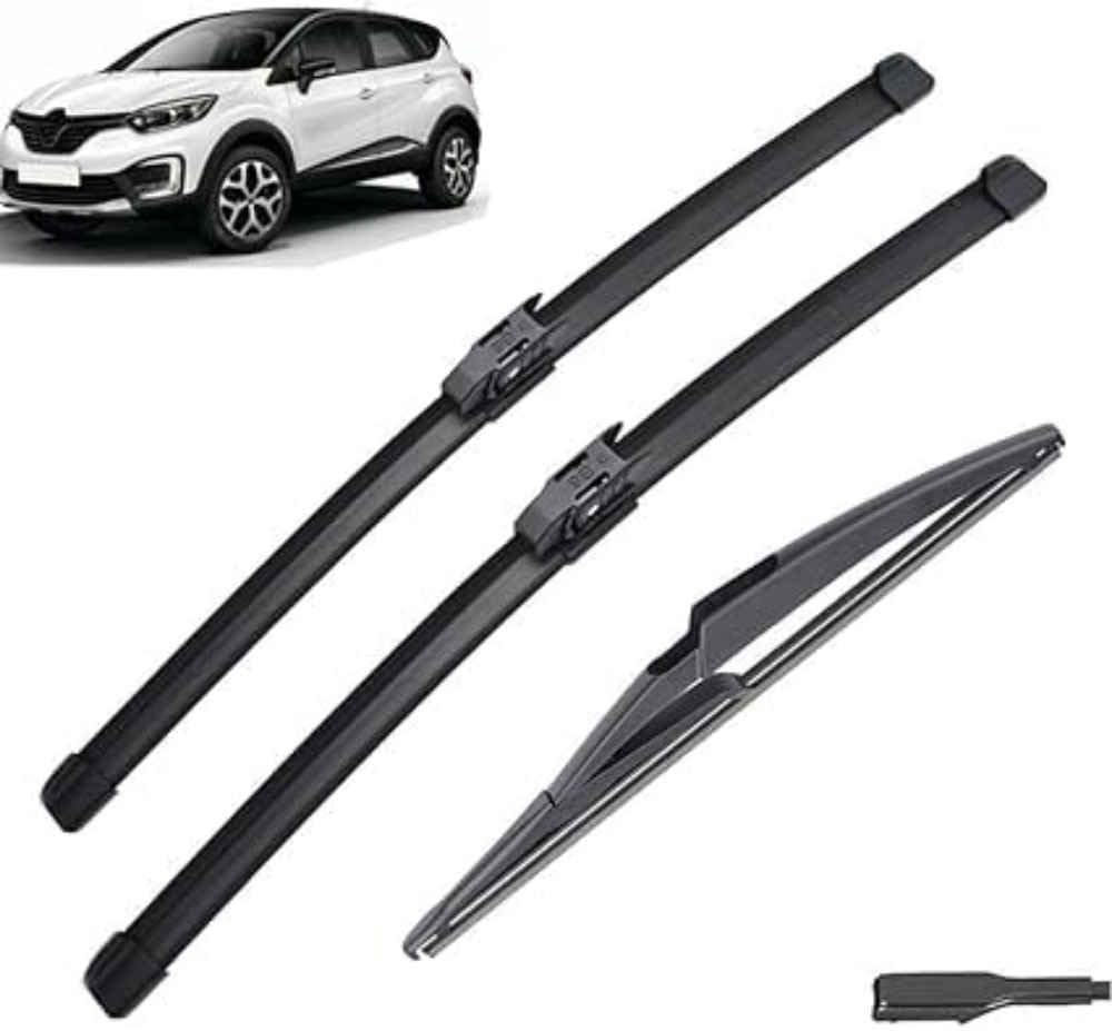 NYSLDSCO Premium Exact Fit Windscreen Wiper Blades for Renault Captur Kaptur 2020 2019 2018 2017 2016 26" 16" 12" Durable Natural Rubber Easy Fit for a Quiet and Streak Free Wipe