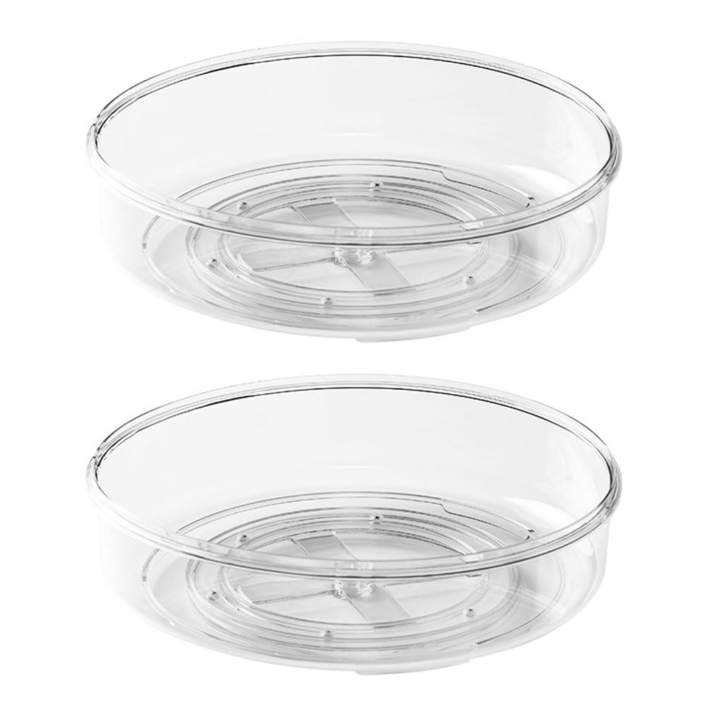 Hndhbfgrt 2X Organizer Cabinet, Upgraded 11.5 Inch Clear Turntable, Rotating Spice Storage for Kitchen, Pantry, Refrigerator