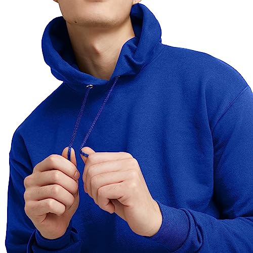 Image of Hanes Men's, EcoSmart, Cotton-Blend Hooded Sweatshirt, Plush Fleece Pullover Hoodie