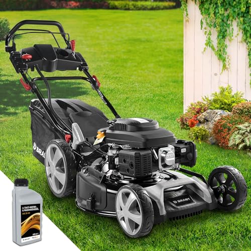 BRAST® Benzin Rasenmäher mit Antrieb | 5,2kW (7PS) | Elektrostart | 55cm Schnittbreite | viele...