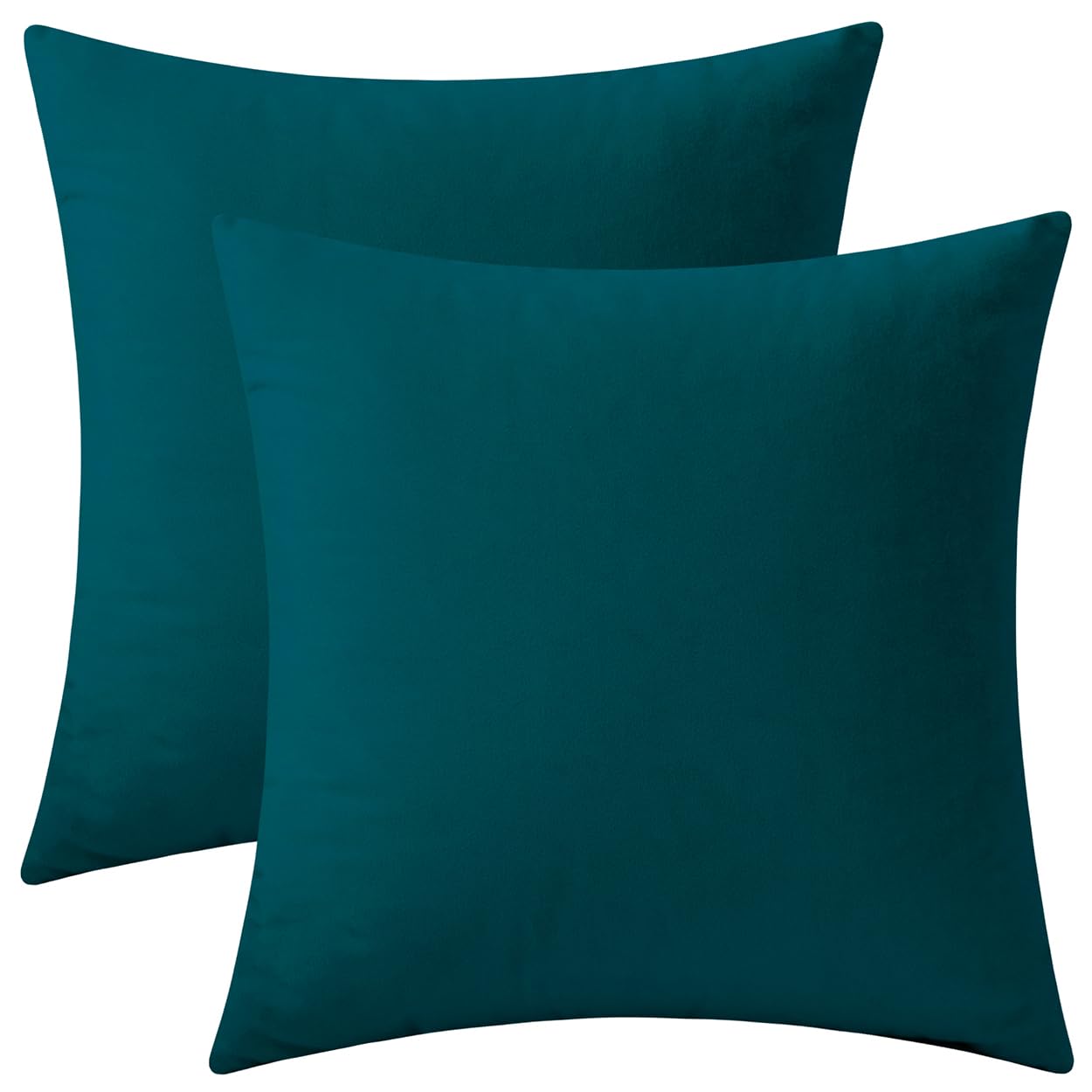 Rythome Set of 2 Velvet Throw Pillow Covers for Couch and Bed - 18"x18", Teal-Blue