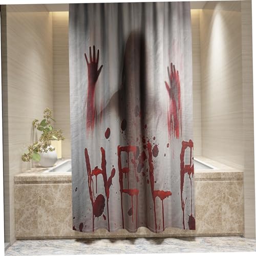 Rideau de douche Halloween imperméable Help pour stopper l'eau et transformer votre pièce - 8