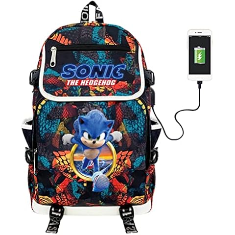 XieLind Sonic Backpack, Sonic The Hedgehog Backpack Kids Cartoon Print School Backpack Boys and Girls, One Size Cover