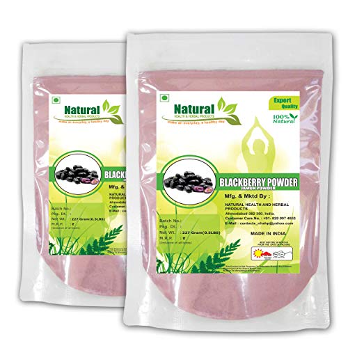 Natural Health And Herbal Products 100% Natural Herbal Jamun (Blackberry Seeds) Powder As Antioxidant For Stable Health Pack of 2 (227 g x 2)