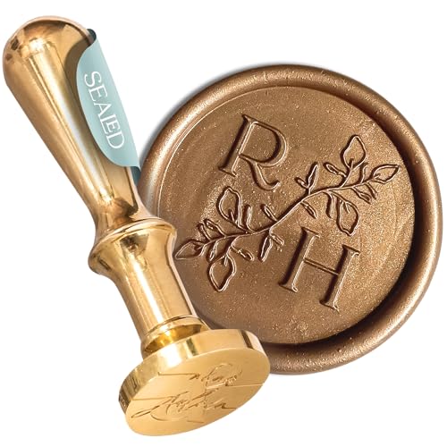 SEALED® Timbro sigillo personalizzato in ceralacca - Stampo per creare sigilli decorativi con iniziali personalizzati (Design 'River')