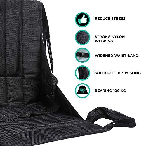 Bitomic Wheelchair Transfer Pad Positioning Bed Pad | One-Person Patient Transfer Pad Up & Down Stairs to Bed | Aid Transfer Wheelchair Belt | Wheelchair Lift Pad | Bearing 220 lbs - Thumbnail 2