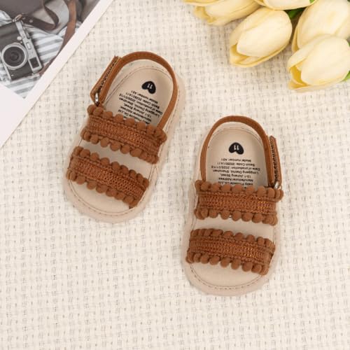 Image of Meckior Infant Baby Girls Boys Summer Sandals Open Toe Lace Princess Dress Wedding Flats Shoes Newborn Toddler Soft Non-slip Sole First Walker Crib Shoes