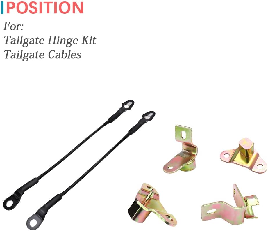 IRONTEK Tailgate Hinge Kit & Tailgate Cables Fit for Chevrolet (99-06 Silverado 1500/99-06 Silverado 2500), for GMC (99-06 Sierra 1500/99-04 Sierra 2500) Tailgate Hinge Kit & Tailgate Cables (2pcs)
