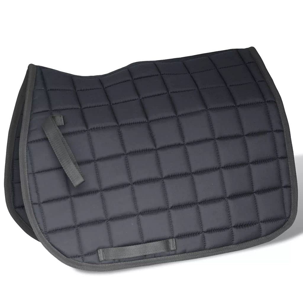 SKM Set Sella Equitazione 17,5" in Pelle Sella Cavallo Set con Una Coperta per Sella, Staffe, Una Cinghia di Staffa ed Una Sottopancia Naturale Nera 18 cm 5-in-1