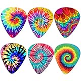 Jeiento Colorful Tie Dye Guitar Picks Unique Guitar Gift for Acoustic Guitar, Bass and Electric Guitar (0.96mm) Medium