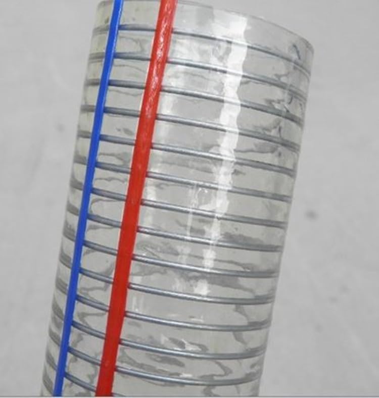 flexiable rubber Steel Pipe PVC Wire Reinforced Water Supply Oil Plastic Transparent Hose drain elastic (Color : Transparent, Size : ID10mm x WT2.5mm)