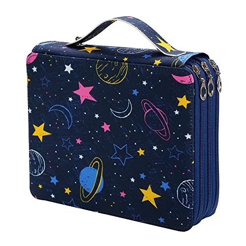 Lbxgap Estojo organizador portátil de lápis de cor com 120 compartimentos com estampa para lápis de aquarela Prismacolor, lápis de cor Crayola, lápis Marco