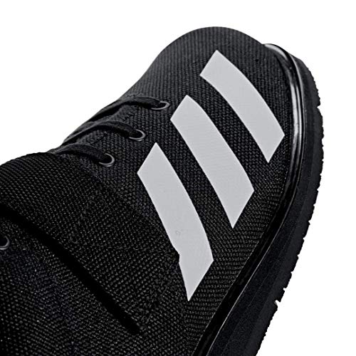 adidas Men's Powerlift 4 Weightlifting Shoe, Black/White/Black, 13 M US