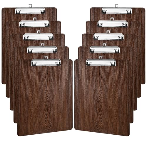 クリップボード A4 縦 バインダー 木製 A4 おしゃれ 10個セット 携帯便利 吊り下げ穴付き 学校 オフィス 事務用品 バインダー クリップボード 伝票 文書 会議 看護 教師 学生 ブラウン