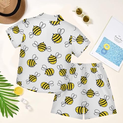 Image of visesunny Little Boys Short Sleeve T-Shirt Beach Shirts Casual Shorts Set Summer Clothes for Kids Outfits