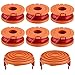Produktbild 6 Stücke WA0004.1 Rasentrimmer Faden für alle 20V WORX Rasentrimmer,(6 x 3m Länge, Fadendurchmesser 1,65 mm Fadenspule) und 2 Stücke Spulen Kappen,Kompatibel mit Worx WG180 WG163 WA0010