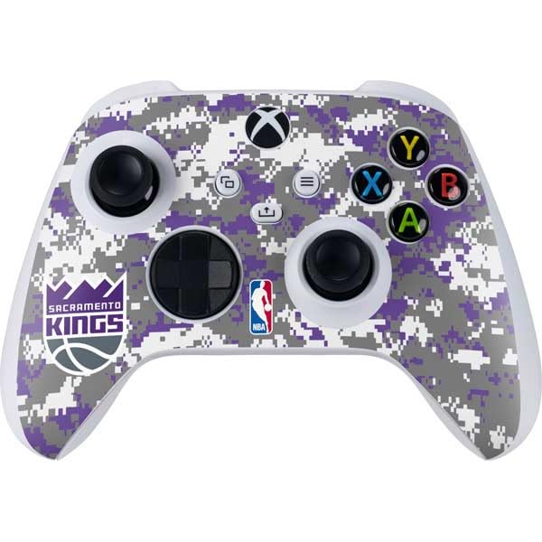 Skinit Decal Gaming Skin Compatible with Xbox Series S Controller - Officially Licensed NBA Sacramento Kings Purple Digi Camo Design