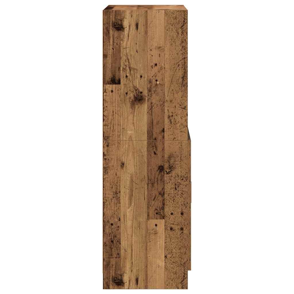 Brokky-Armadietto Cucina Legno Antico 57x41,5x131,5 cm in Truciolato|Mobile Sottolavello per Cucina