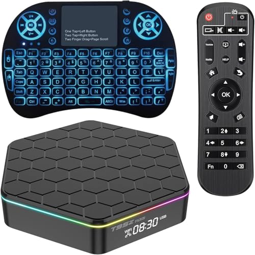 Android TV Box 12.0, 4 Go de RAM / 32 Go de ROM H618 Box TV Android Box Quad Core 64 Bits, Prend en Charge 2.4G + 5G Dual WiFi BT5.0 6K 3D H.265 Smart TV Boxes...