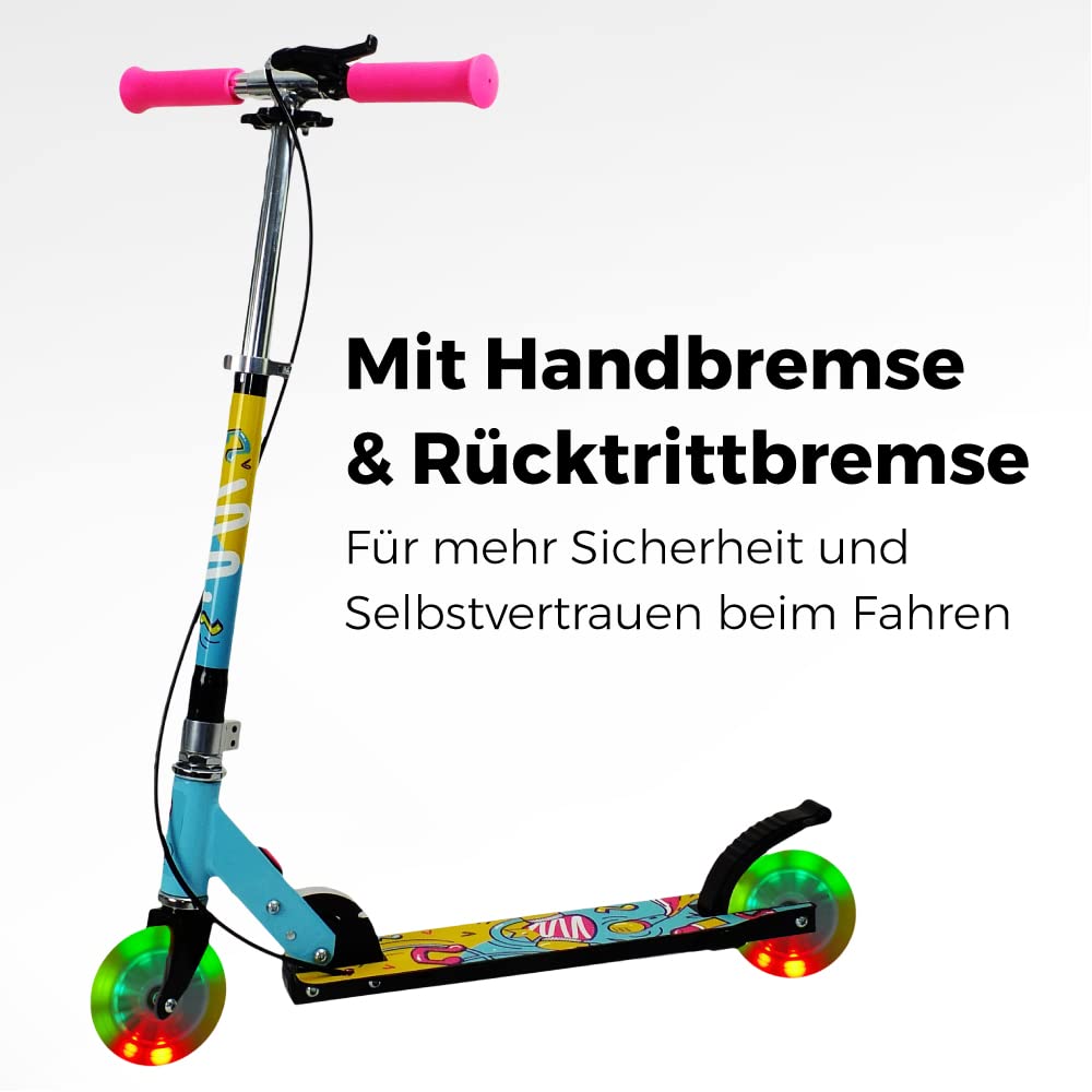 FA Sports Velotouro Verstelbare Kinderstep Met LED Wielen En Vouwmechanisme