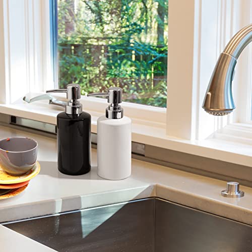 Fe Fun Elements Fe Soap Dispenser, 300Ml/10Oz Ceramic Liquid Soap Pump Dispenser, Refillable Dish Soap Dispenser For Kitchen Bathroom Washroom  thumb #5