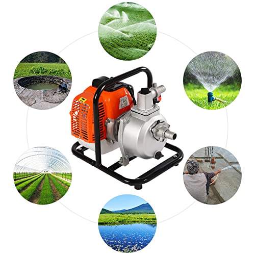 Gas Powered Water Pump, High Pressure Water Pump, 30M Lift Make, Epa-Certified Transfer Pump, 135L/Min Large Flow Utility Pump, For Water Delivery, Pumping, Irrigation And Other Work #TOP2