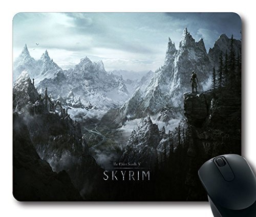 Custom PC game Mouse Pad with Elder Scrolls Skyrim(2) Non-Slip Neoprene Rubber Standard Size 9 Inch(220mm) X 7 Inch(180mm) X 1/8(3mm) Desktop Mousepad Laptop Mousepads Comfortable Computer Mouse Mat