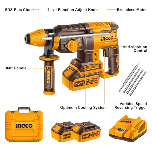 Ingco 20V Brushless Rotary Hammer Drill 2.5J 26mm - Image 4