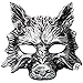 Wolf Mask Animal Masquerade Ball Wolves Mask Halloween Cosplay Costume Mask Party Masks Props (Silver)