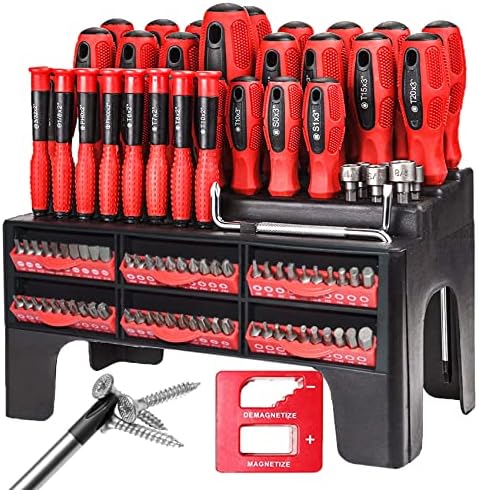ALWORKKIT Magnetic Screwdriver Set 101-Piece Precision Screwdriver, Rich Bit with Plastic Racking. Gifts for men