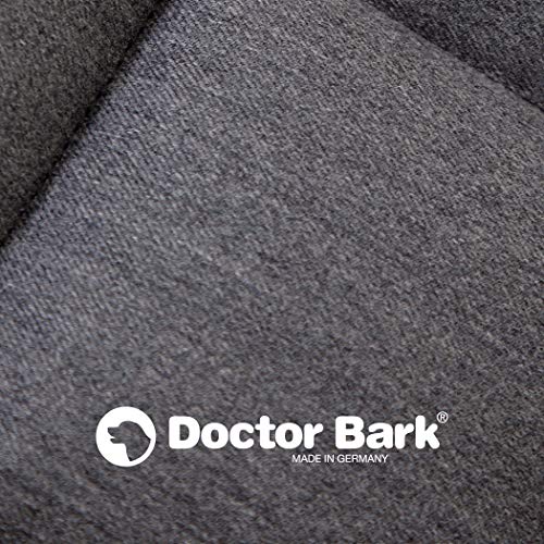 Doctor Bark Hundedecke – weiche, hochwertige Hundematte für größere Hunde, robuste Indoor-Outdoor Liegedecke, waschbar bis 95 °C (Gr. L, 100x80 cm, Grau)