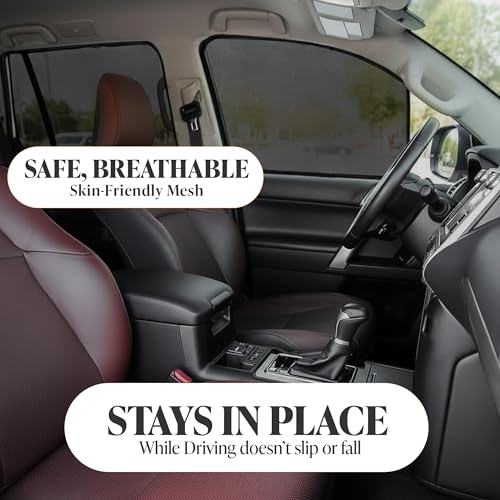 Image of AutoStory Custom Fit Black Mesh Car Sunshade for Virtus | UV & Heat Protection Car Window Curtains | Privacy Car Sun Shade | Breathable Vehicle Specific Side Window Shades