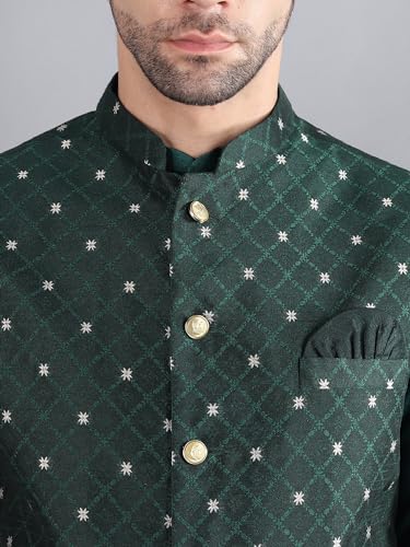 Image of Uri and MacKenzie Men's Silk Blend Kurta Pajama with Designer Ethnic Nehru Jacket /Modi Jacket