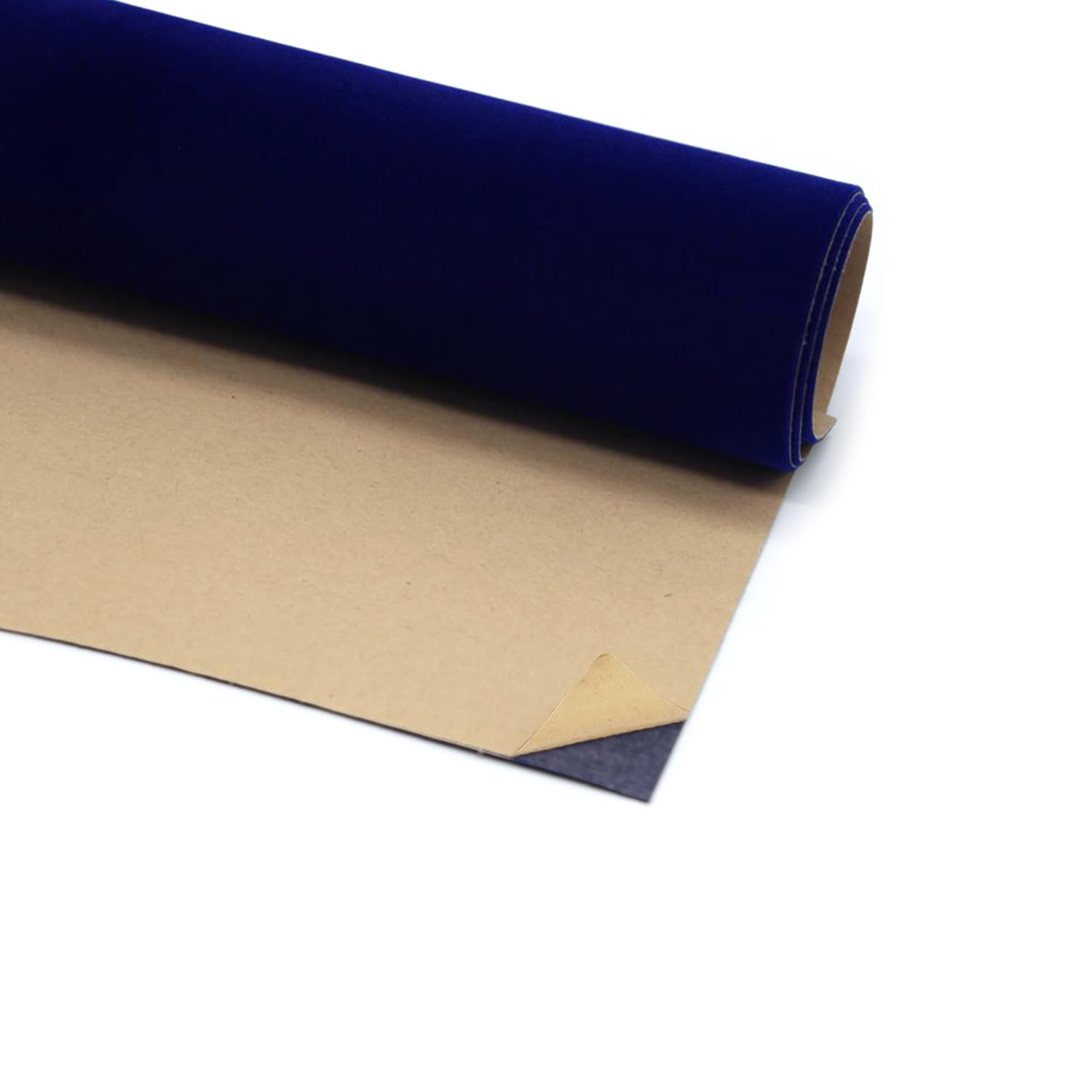 Self-Adhesive Velvet Fabric Sheets, 45x148cm Flocked Non-Woven Felt for Jewelry Box Liner, DIY Crafts, Decoration, Package - Dark Blue