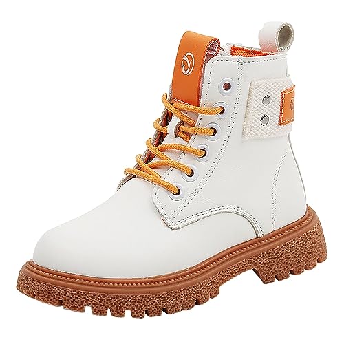 Combat Boots Kids Western Ankle Boot Chunky Low Heel Booties Walking Shoes Winter Snow Boots Anti-Slip Outdoor Shoes
