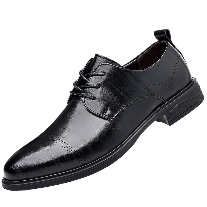 Men's Classic Dress Oxfords, Modern Formal Lace Up Shoes, Round Toe Classic Lace-up Formal Tuxedo Shoes Non Slip Dress Shoes for Men