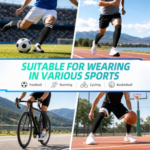 Aegend Men's or Women's Compression Shin Guard Leg Sleeves for Grip Socks (Black or White, M, L) 5+ Free Shipp + 50% Off Code MRMPS3DJ - image 7