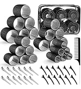 4 Sizes Rollers Hair Curlers, 50 Pcs Set Jumbo Hair Rollers 25mm 36mm 48mm 60mm Self Grip Hair Ro...