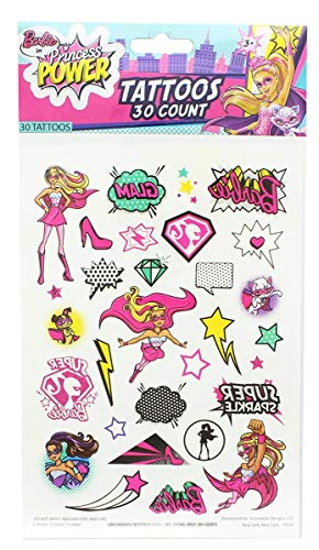 Barbie Temporary Tattoos, Single Sheet 30 Designs
